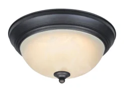 Westinghouse 4.75 in. H X 11 in. W X 11 in. L Oil Rubbed Bronze White Ceiling Fixture