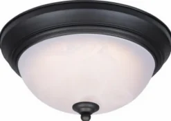Westinghouse 4.75 in. H X 11 in. W X 11 in. L Oil Rubbed Bronze White Ceiling Fixture