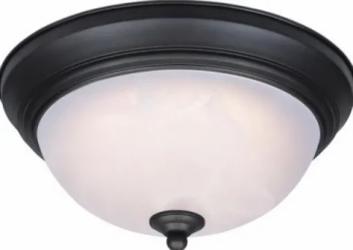Westinghouse 4.75 in. H X 11 in. W X 11 in. L Oil Rubbed Bronze White Ceiling Fixture