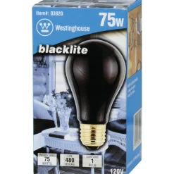 Westinghouse 75 W A19 A-Line Incandescent Bulb E26 (Medium) Black Light 1 pk