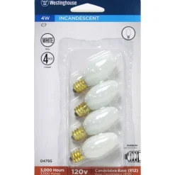 Westinghouse 4 W C7 Specialty Incandescent Bulb E12 (Candelabra) Warm White 4 pk