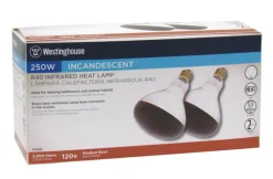 Westinghouse 250 W R40 Heat Lamp Incandescent Light Bulb Medium Base Red 2 pk