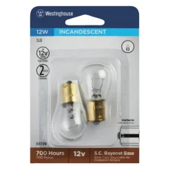 Westinghouse 12 W S8 Specialty Incandescent Bulb D.C. Bayonet White 2 pk