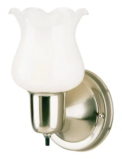 Westinghouse 1-Light Brushed Nickel White Wall Sconce
