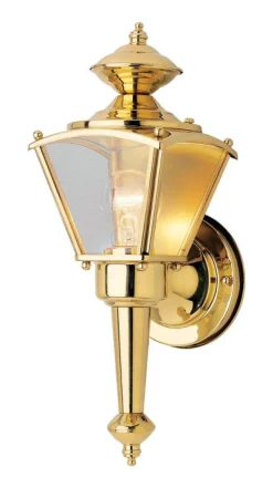 Westinghouse Polished Brass Switch Incandescent Wall Lantern