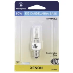 Westinghouse White Single Ended Candelabra Base Halogen Bulb 60W 100 CRI 960 lm. 1.89 Dia. in.