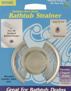 Whedon Drain Protector 2-3/4 in. D Chrome Stainless Steel Mesh Strainer