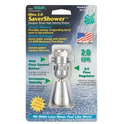 Whedon SaverShower Chrome Brass 2 settings Showerhead 2 gpm