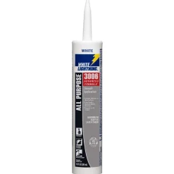 White Lightning 3006 White Siliconized Acrylic Caulk Sealant 10 oz. (Pack of 12)
