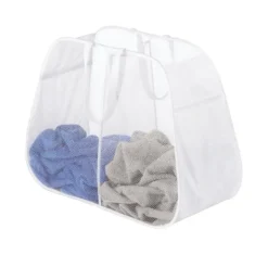 Whitmor Pop N' Fold White Duramesh Nylon Hamper
