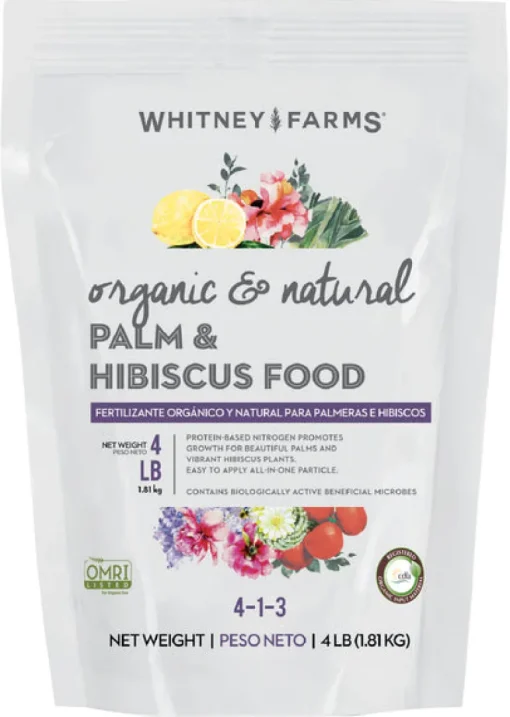 Whitney Farms 10101-10009 4 Lb Organic & Natural Palm & Hibiscus Food 4-1-3