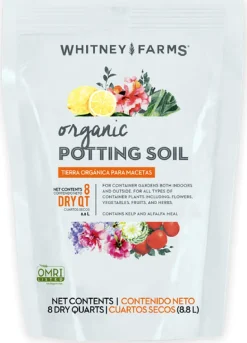 Whitney Farms 10101-71601 8 Quart Organic Potting Soil 0.15-0.10-0.15