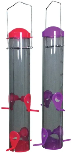 Wild Bird & Finch Tube Feeder, Assorted Colors, 1.25-Lb.
