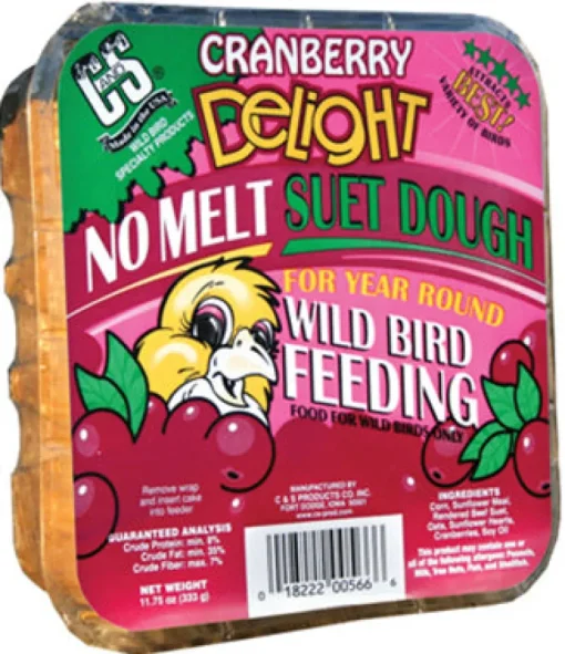 Wild Bird Suet Dough Cake, Cranberry Delight, 11.75-oz.