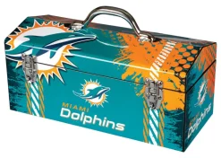 Windco 16.25 in. Steel Miami Dolphins Art Deco Tool Box 7.1 in. W x 7.75 in. H