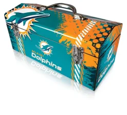 Windco 16.25 in. Steel Miami Dolphins Art Deco Tool Box 7.1 in. W x 7.75 in. H