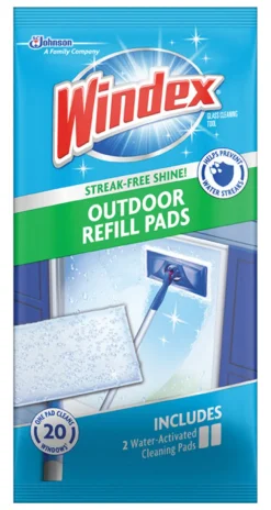 Windex Outdoor All-In-One No Scent Glass Cleaner Refill 2 pk Wipes