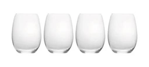 WINE GLS STMLS CLR 4PK