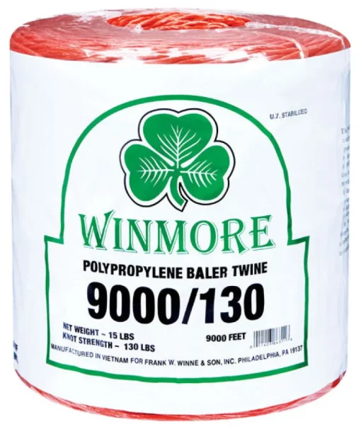 Winmore Orange UV Stabilized Poly Twine 9000 L ft. for Bailing Small Square 130 lbs. Load Capacity