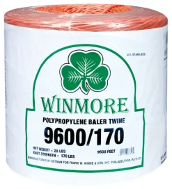 Winmore Orange UV Stabilized Poly Twine 9600 L ft. for Bailing Small Square Bales of Hay