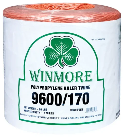 Winmore Orange UV Stabilized Poly Twine 9600 L ft. for Bailing Small Square Bales of Hay