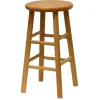 Winsome Wood 81884 24" Natural Beveled Seat Barstool (Pack of 2)