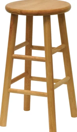 Winsome Wood 81884 24" Natural Beveled Seat Barstool (Pack of 2)