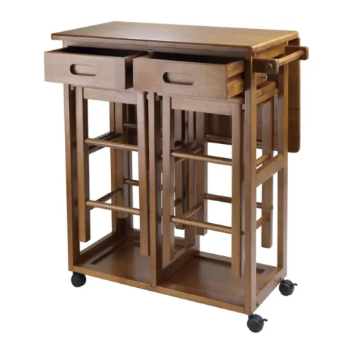 Winsome Wood 39330 29.61 X 29.13 X 32.76 Teak Suzanne Space Saver 3 Piece Set