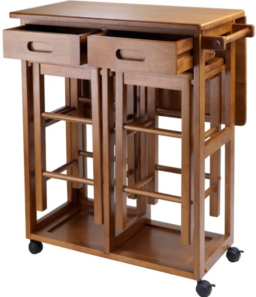 Winsome Wood 39330 29.61 X 29.13 X 32.76 Teak Suzanne Space Saver 3 Piece Set