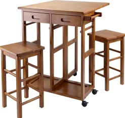 Winsome Wood 39330 29.61 X 29.13 X 32.76 Teak Suzanne Space Saver 3 Piece Set
