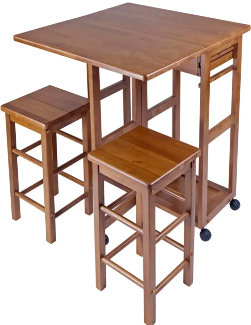 Winsome Wood 39330 29.61 X 29.13 X 32.76 Teak Suzanne Space Saver 3 Piece Set