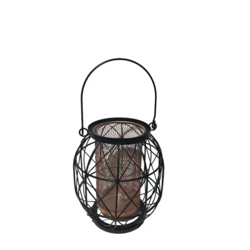 WIRE LANTERN BLK/CPR 7"