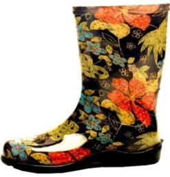 Women's Rubber Boot, Tall Midsummer Black Print, Size 9