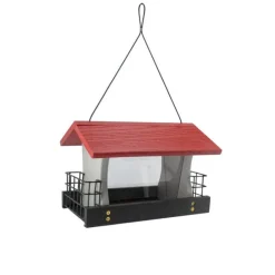 Woodlink Going Green Wild Bird 4 lb Plastic Ranch Hopper with Suet Cage Bird Feeder