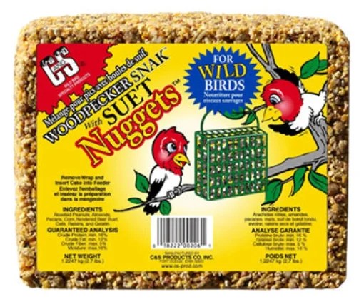 Woodpecker Snak Bird Food Cake With Suet Nuggets, 2.4-Lbs.