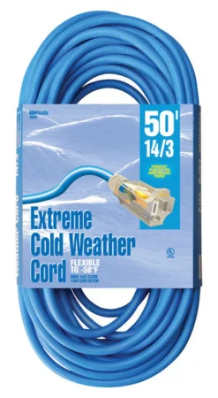 Woods 2628 50' 14/3 Gauge Blue Outdoor Extension Cord