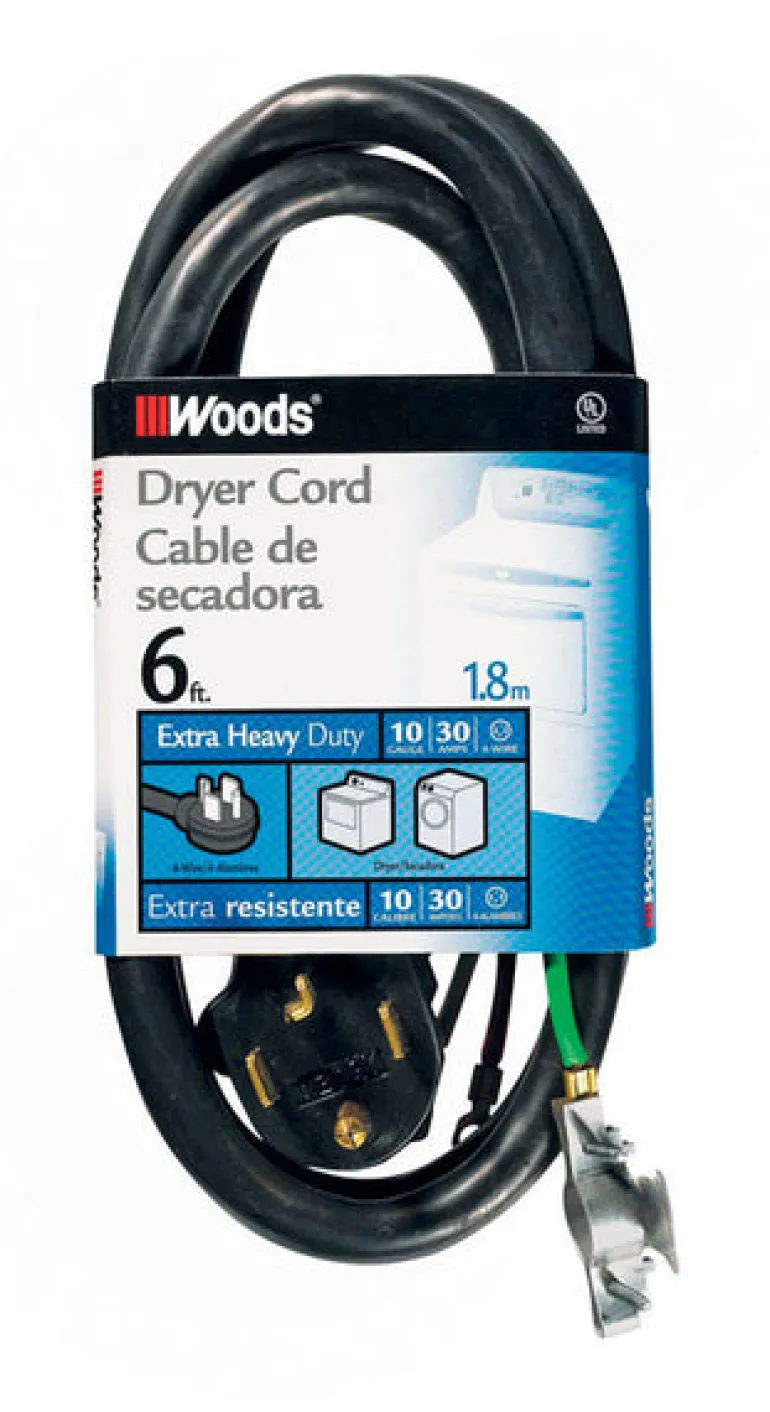 Woods 10/4 250 V 6 ft. L Dryer Cord
