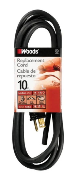 Woods 14/3 SJEW 125 V 10 ft. L Replacement Power Cord