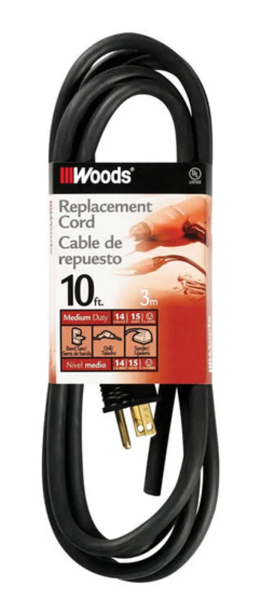 Woods 14/3 SJEW 125 V 10 ft. L Replacement Power Cord