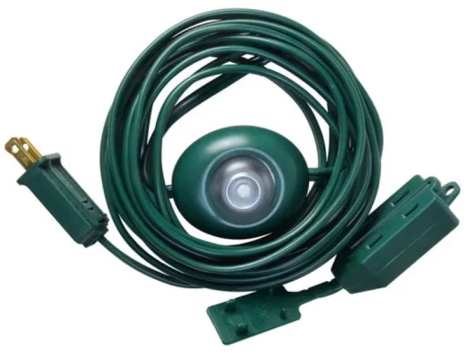 Woods Indoor 15 ft. L Green Extension Cord with Switch 16/2