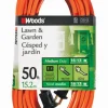 Woods Outdoor 50 ft. L Orange Extension Cord 16/2