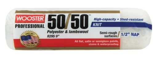 Wooster 50/50 Lambswool Polyester 9 in. W X 1/2 in. Paint Roller Cover 1 pk