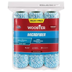 Wooster Microfiber 9 in. W X 3/8 in. Paint Roller Cover 3 pk