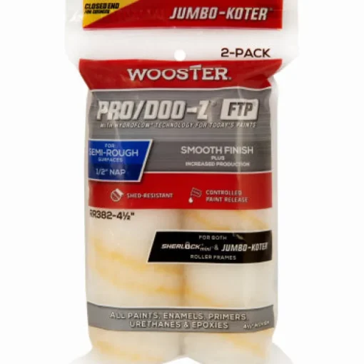 Wooster Pro/Doo-Z Fabric 4.5 in. W X 1/2 in. Jumbo Paint Roller Cover 2 pk