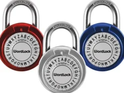 WordLock 4.5 in. H X 2.25 in. W X 2-1/4 in. L Steel 3-Digit Combination Padlock
