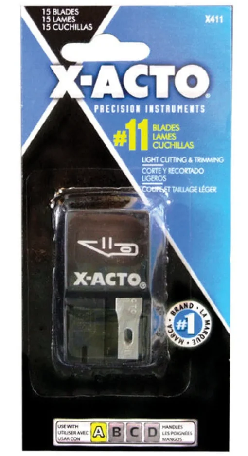 X-Acto Carbon Steel Light Duty Blade Dispenser with Blades 15 pk