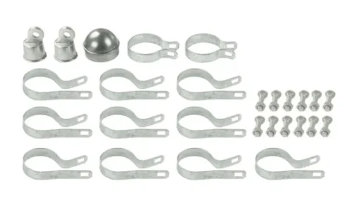 Yardlink 3 in. H Steel Chain Link Fence Corner Post Kit