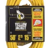 Yellow Jacket Indoor or Outdoor 50 ft. L Yellow Triple Outlet Cord 12/3 SJTW