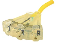 Yellow Jacket Indoor or Outdoor 50 ft. L Yellow Triple Outlet Cord 12/3 SJTW