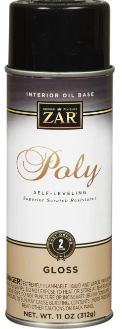 Zar 32807 11 Oz Clear Gloss Interior Oil Base Poly Ultraviolet Spray (Pack of 6)